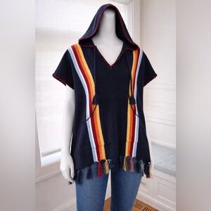 Judith March blue Knit Hooded Top with front pocket L